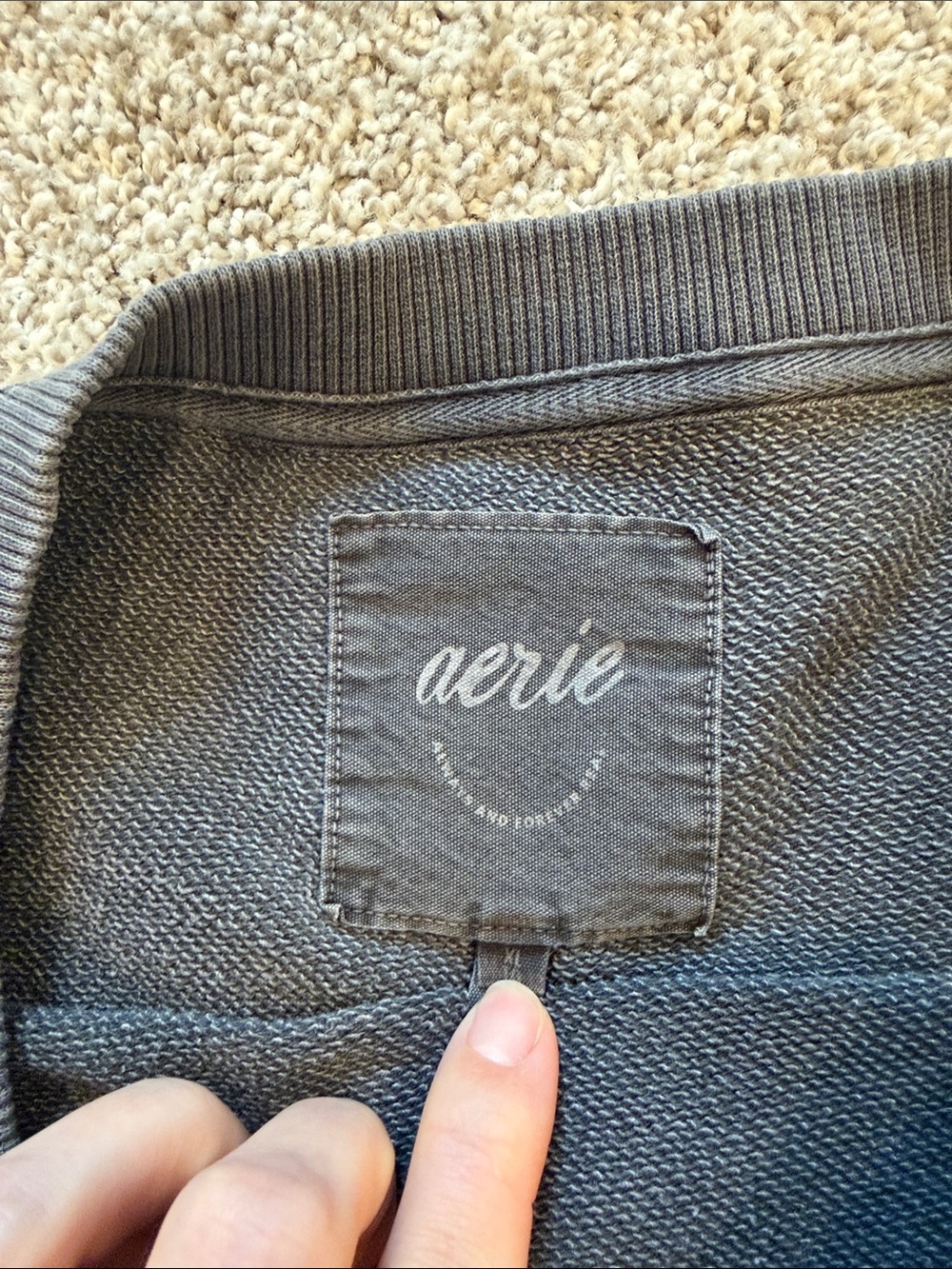 aerie Charcoal Crewneck Sweater